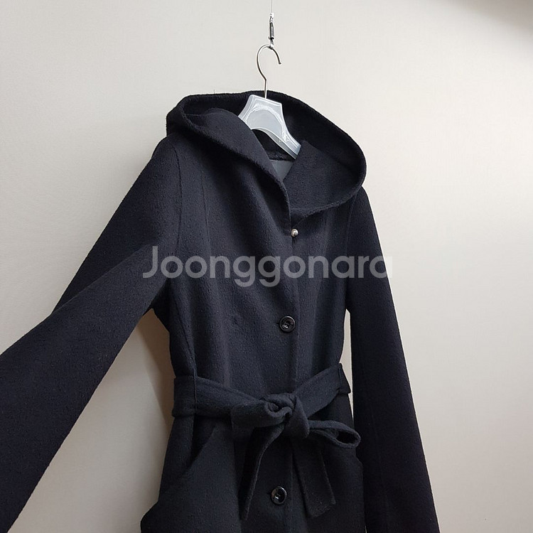 듀엘 DEWL 2020 후드 벨티드 롱코트 55사이즈--2
