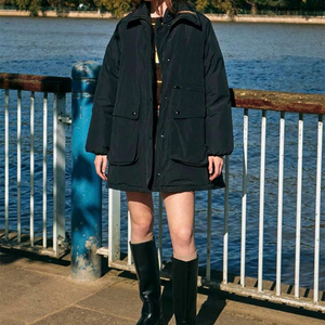 온앤온 A라인 중기장 구스 다운