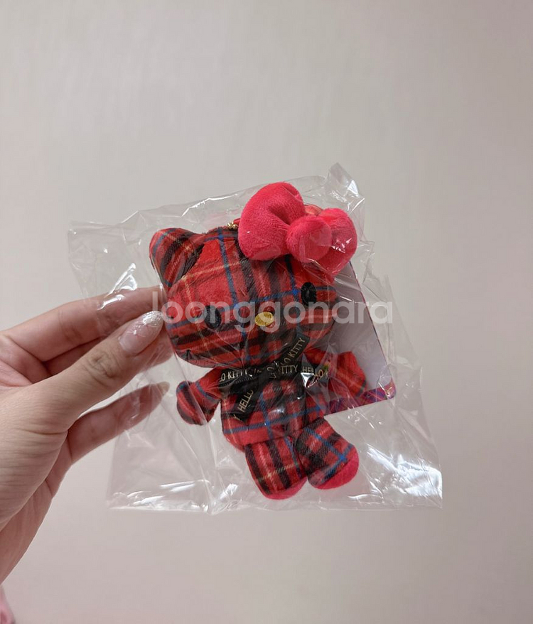 헬로키티 체크 키링 인형(일본정품)--0