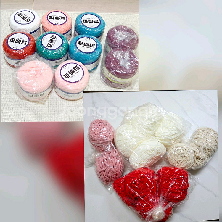 파빠르 500g 대용량 패브릭얀 뜨개실 털실 일괄--0