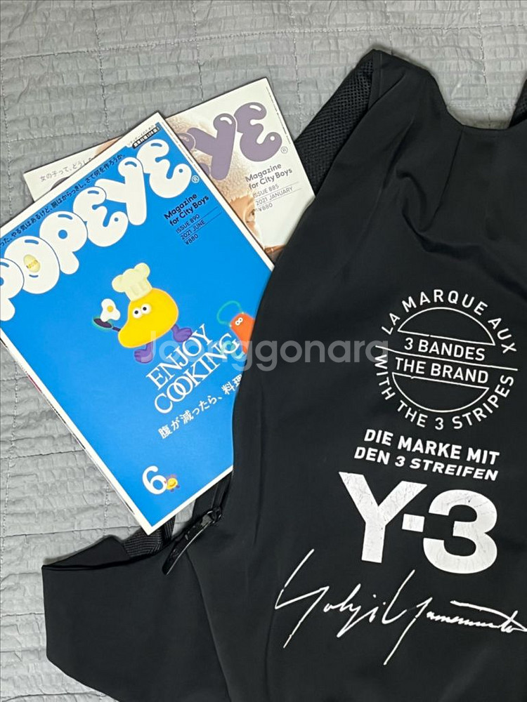 Y-3 요지야마모토 사이드 지퍼 백팩 블랙--8