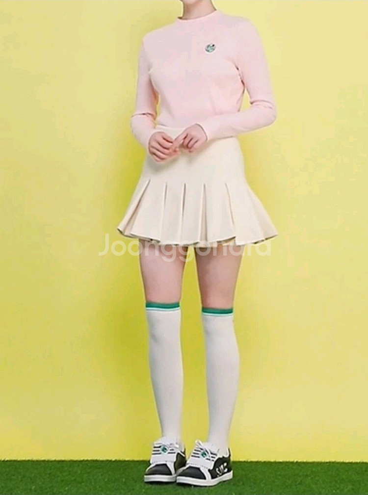 sjyp 골프 플레어 스커트 (베이지)--0