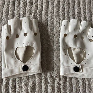 여성용 PU 레더 하트 반장갑 새제품 골프 코스프레 운