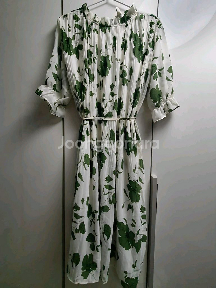 (새제품) 쉬폰 주름 플라워 원피스--0