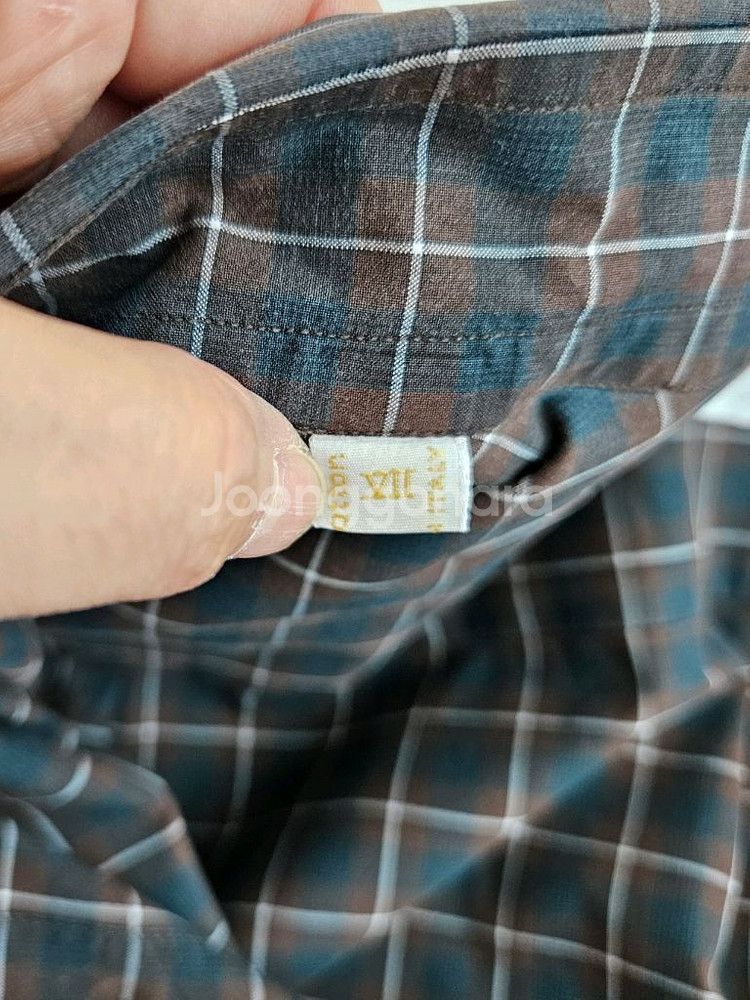 브리오니 브라운 체크 셔츠--5