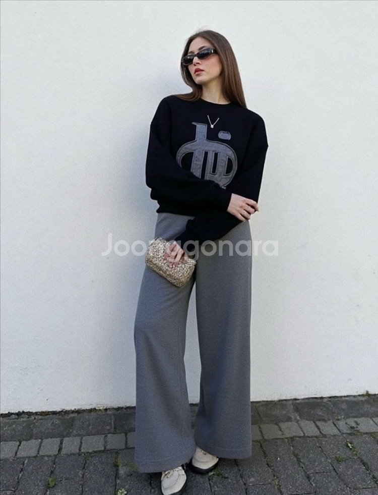 [HEIM 헤임] 빅 로고 크롭 스웨트셔츠 맨투맨--0