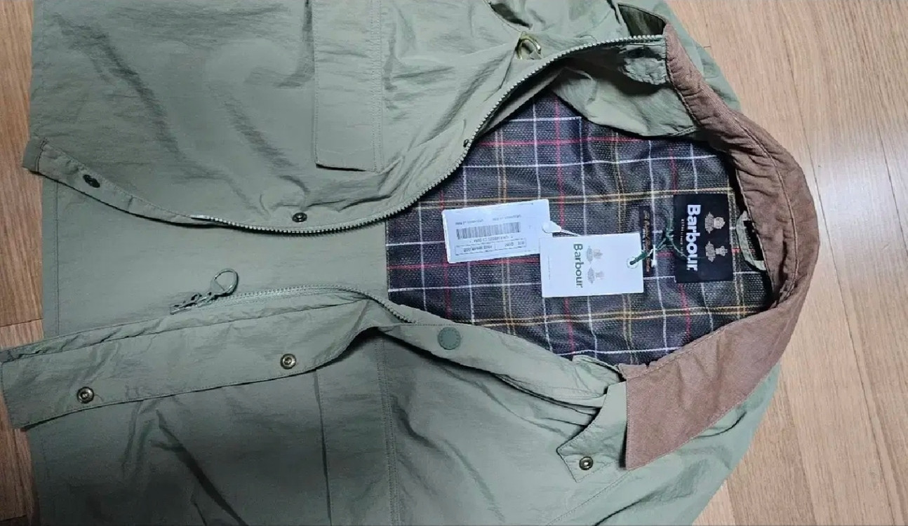 바버 Barbour 카키 스페이 샤워프루프 자켓 새제품--2