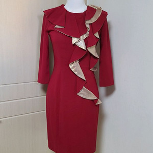 이나연 원피스 프릴 홀복 버건디골드조합