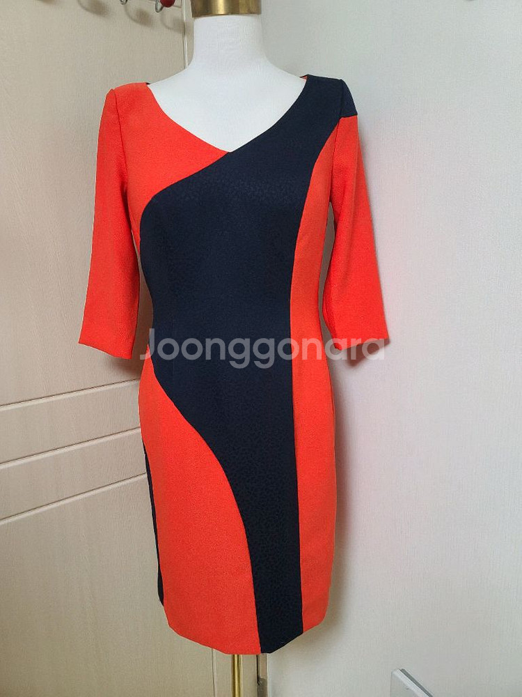 이나연 원피스 다홍빛네이비 홀복--0