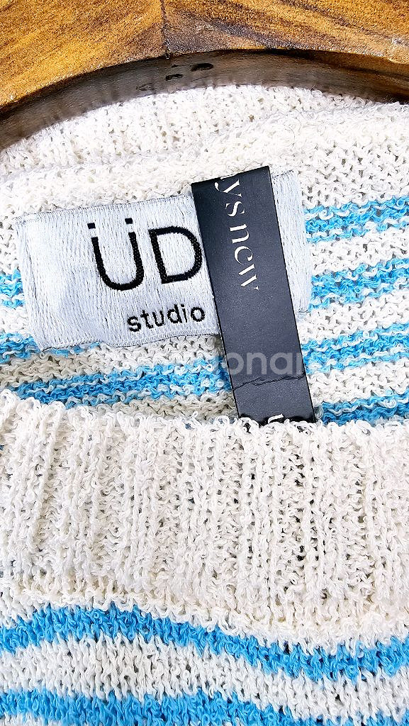 (택새상품)UD studio반팔니트 줄무늬 크롭니트티--7