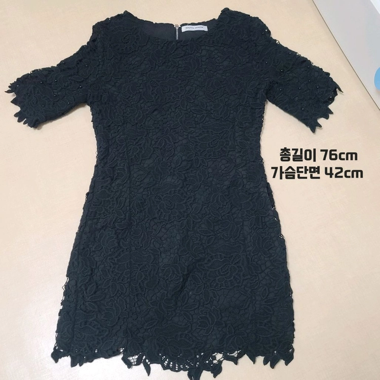 레이스 블랙 미니 원피스 이미지