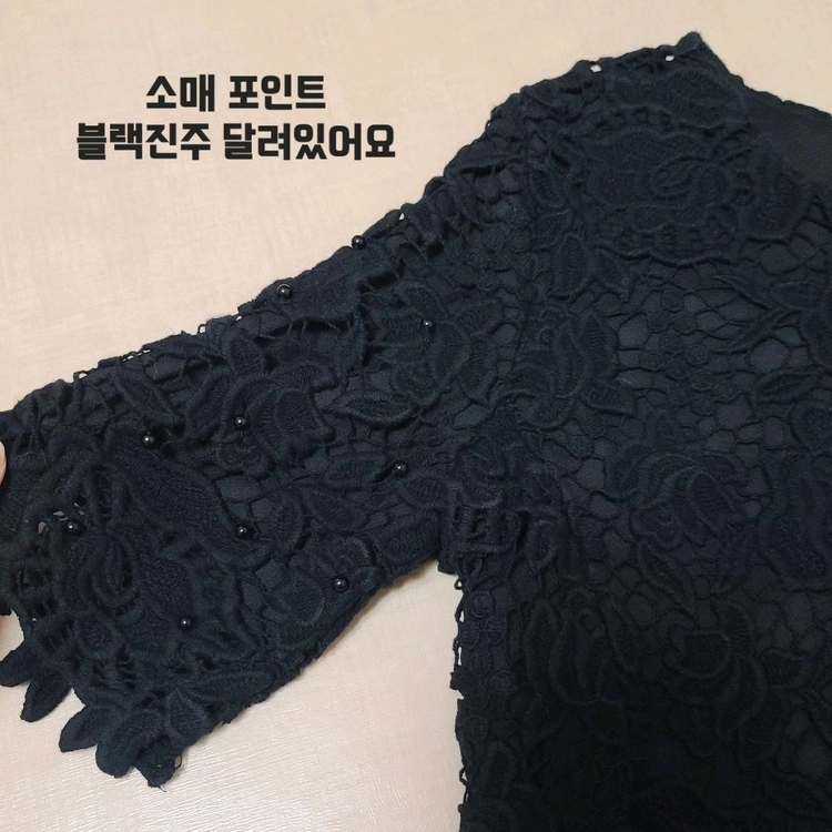 레이스 블랙 미니 원피스 이미지