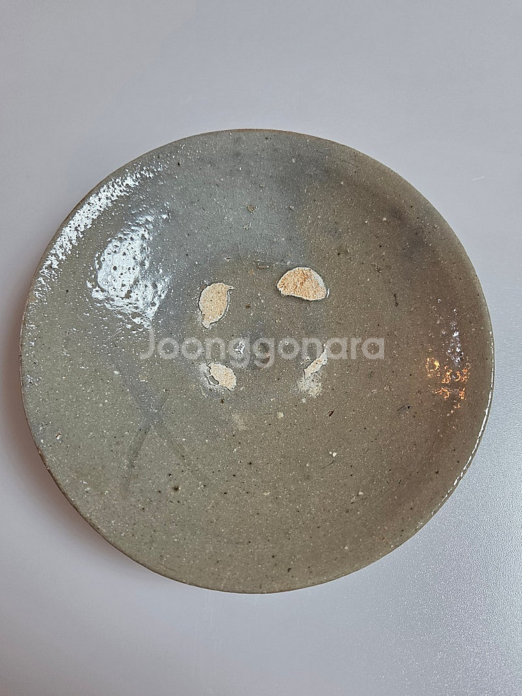 대구골동품 조선 전기 회청백자 십자문 나스다완--2