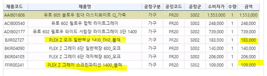 한샘) PLEX Z 오크책상 1400 블랙 파티션,멀탭--2