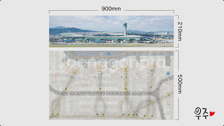 1:400스케일 인천공항 광동체 주기장 공항디오라마--0