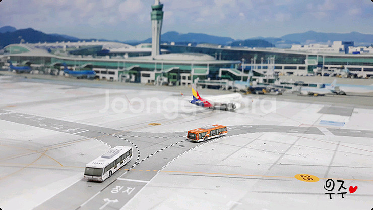 1:400스케일 인천공항 광동체 주기장 공항디오라마--8