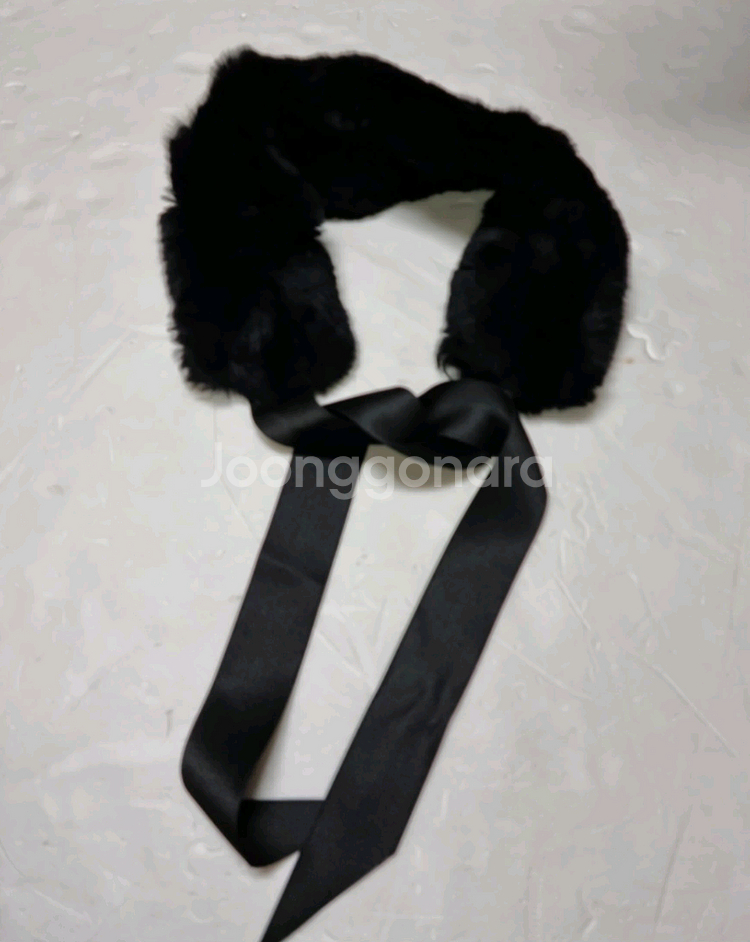 토끼털 리본 목도리--0