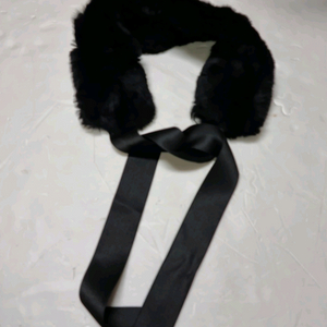 토끼털 리본 목도리