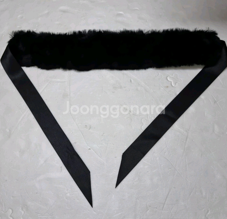 토끼털 리본 목도리--2