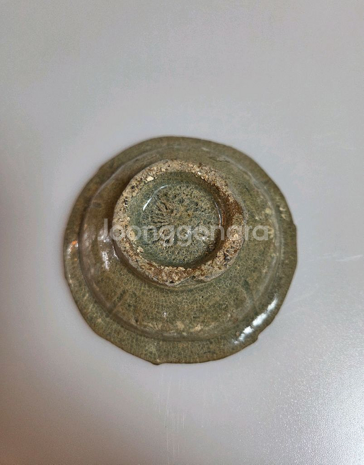 고미술품 고려시대 고려청자 백상감 국화문 화형접시--3