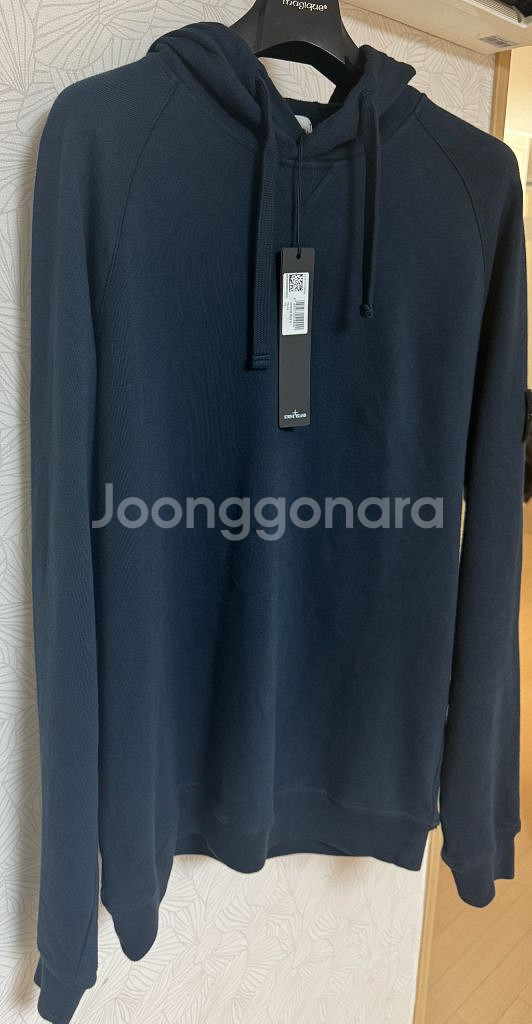 [XL] 스톤아일랜드 와펜 패치 후드 네이비--0