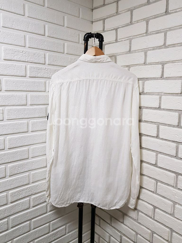 [L/100/정품] 스톤아일랜드 화이트 린넨셔츠--8