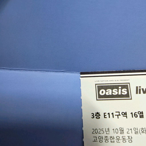 오아시스 콘서트 단석 티켓