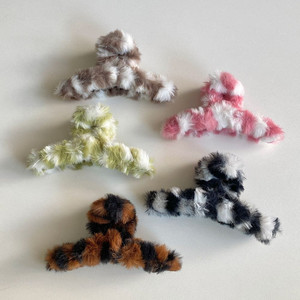 (새상품)겨울 퍼 집게핀, 퍼슈슈 총37개