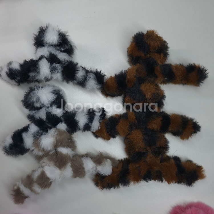 (새상품)겨울 퍼 집게핀, 퍼슈슈 총37개--3