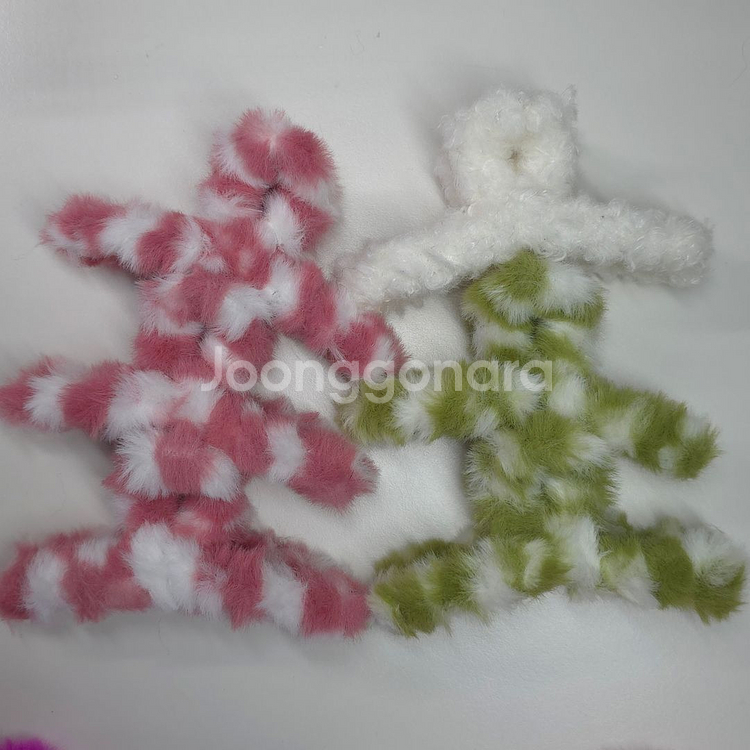 (새상품)겨울 퍼 집게핀, 퍼슈슈 총37개--4