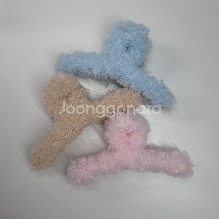 (새상품)겨울 퍼 집게핀, 퍼슈슈 총37개--6