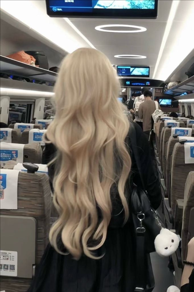 (미사용) 백금발 특수컬러 케라틴 붙임머리 천연인모--2