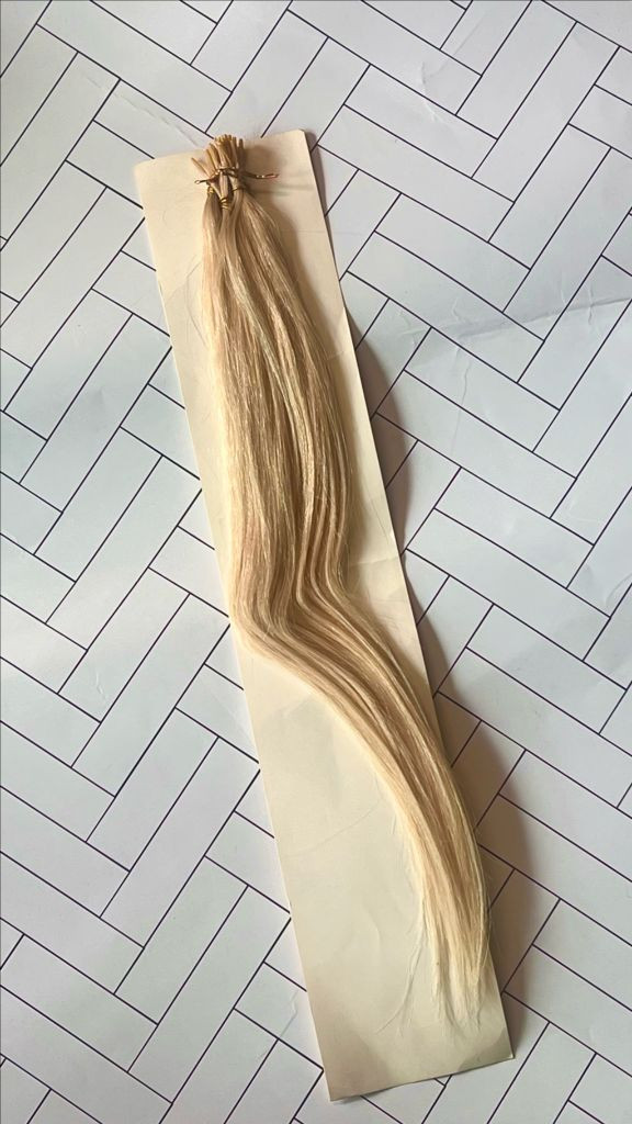 (미사용) 백금발 특수컬러 케라틴 붙임머리 천연인모--6