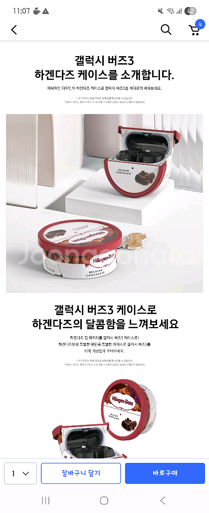 갤럭시버즈3 하겐다즈케이스--1