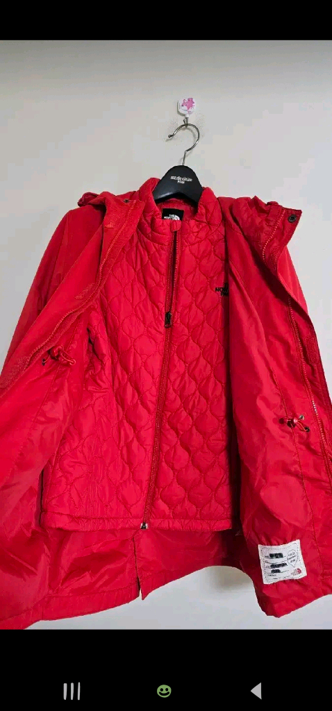 노스페이스 키즈 내피탈착2ni1 바람막이150. (70--3