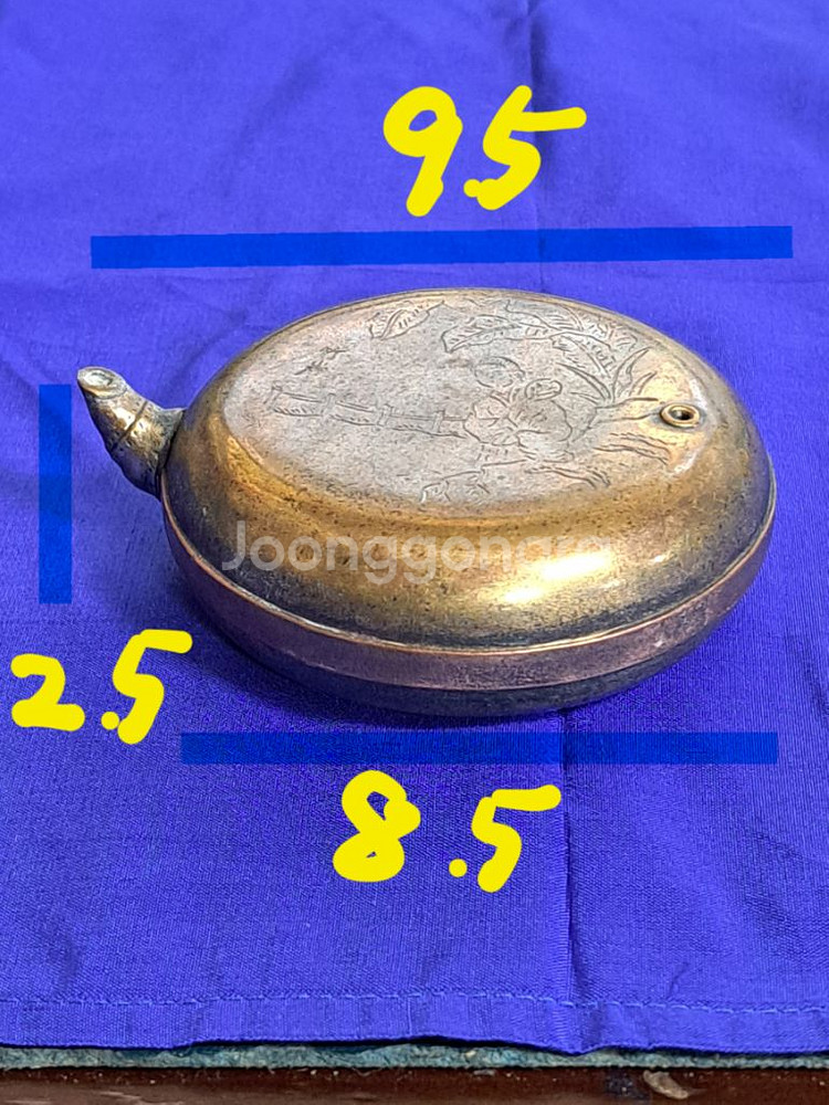 동 브론즈 연적. 문방사우. 서예.--1