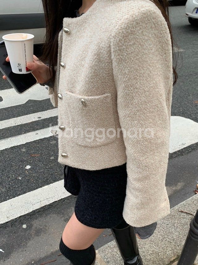 레이지샵 르망 트위드 자켓 베이지--3