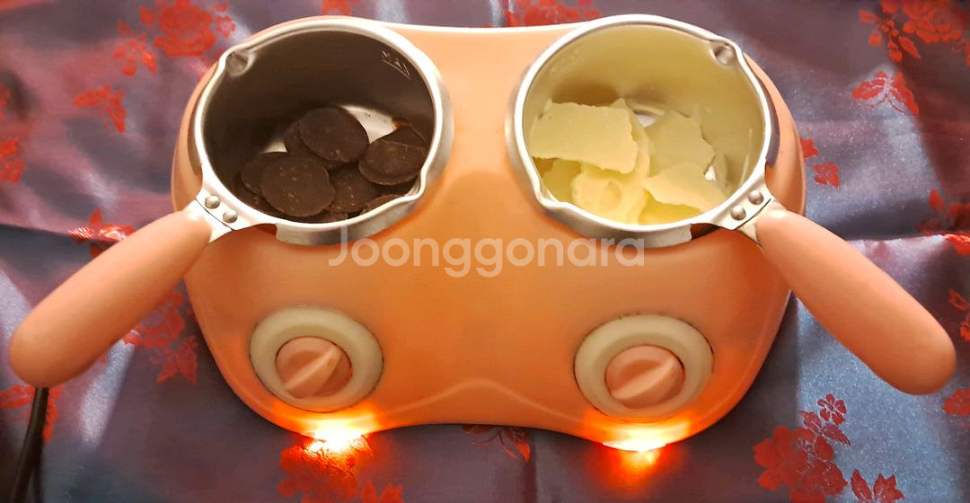 초코 과자 간식 쿠킹 2구 중탕기--2