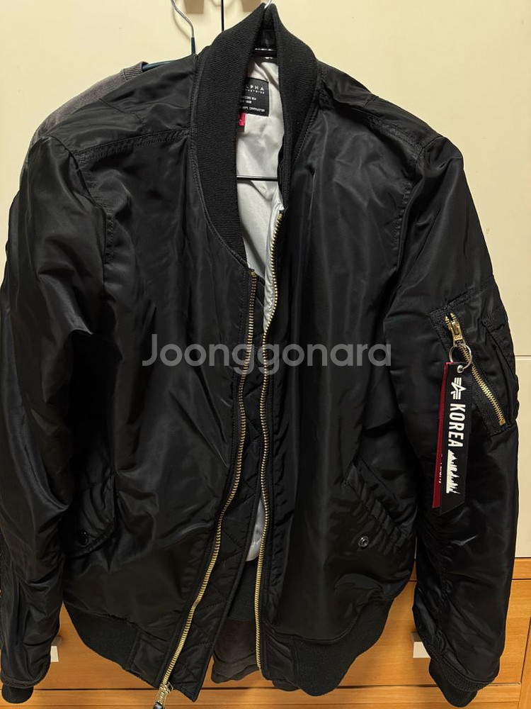 알파인더스트리 MA-1 블랙 레귤러핏 L--0