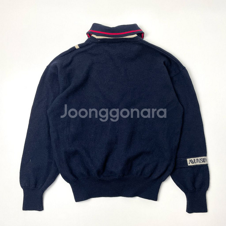 [택포] 먼싱웨어 유니크 카라 니트티 네이비 95--1