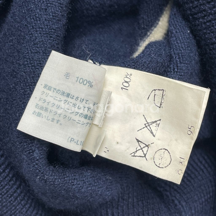 [택포] 먼싱웨어 유니크 카라 니트티 네이비 95--3