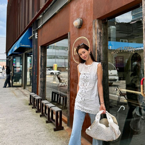 고걸 아일렛 미니 원피스 L사이즈