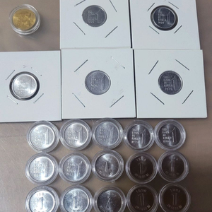 희귀동전 미사용 1원 줄세우기