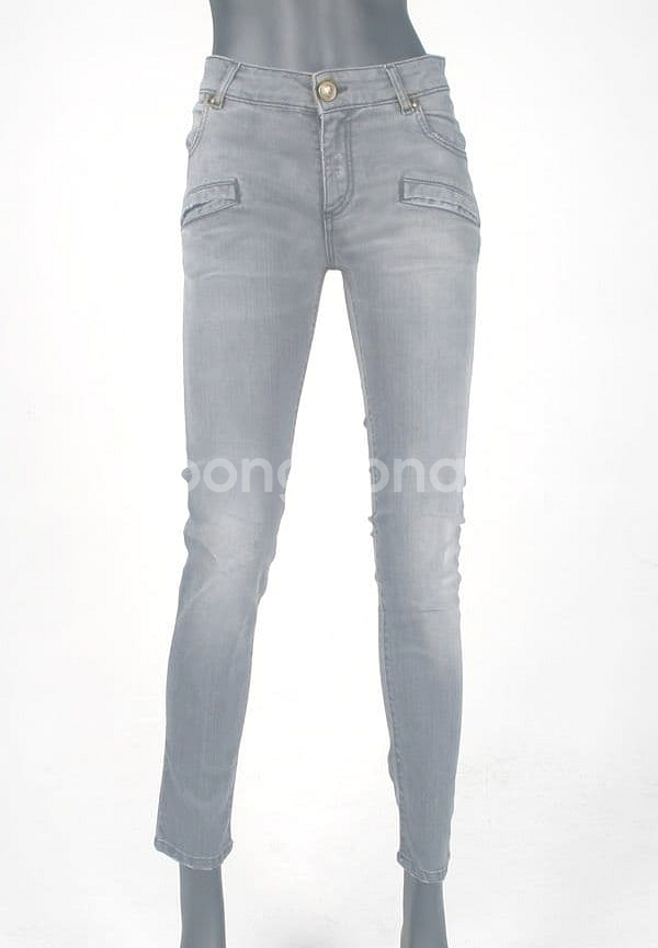 루나에비뉴7 피에르 발망 로고패치 데님 여성 스키니진--0