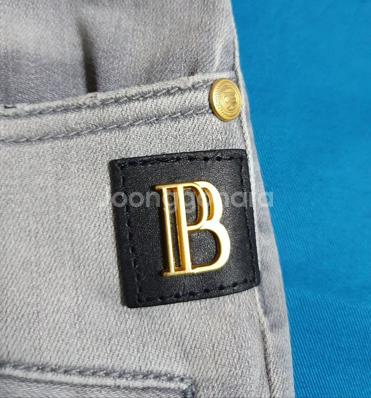 루나에비뉴7 피에르 발망 로고패치 데님 여성 스키니진--2