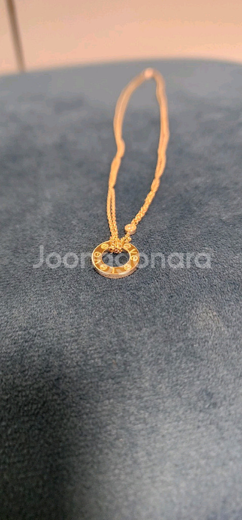 18k 로즈골드 색상 랩다이아 셋팅 목걸이--1