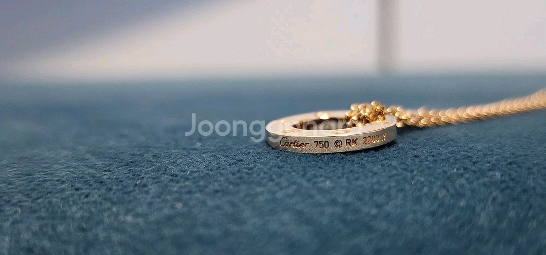 18k 로즈골드 색상 랩다이아 셋팅 목걸이--3