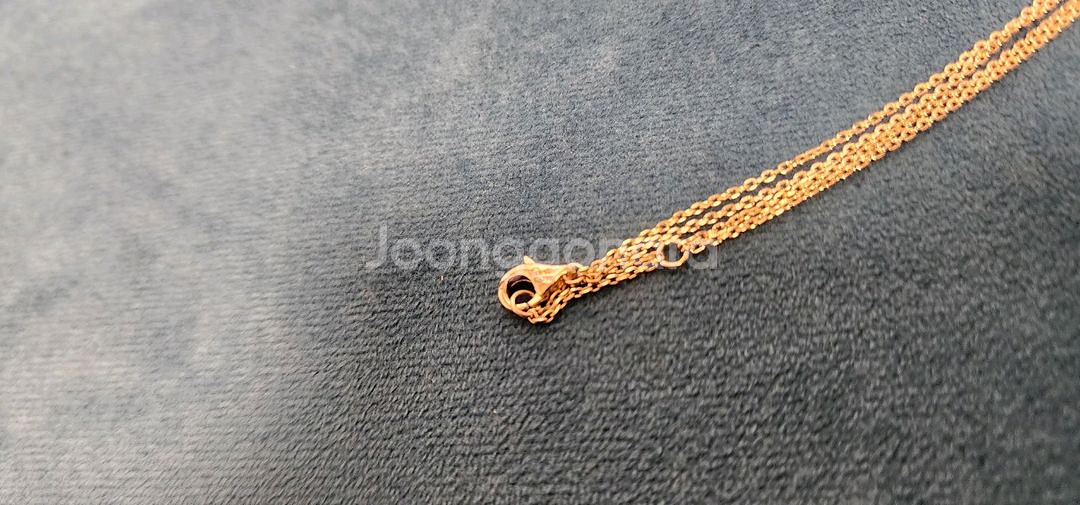 18k 로즈골드 색상 랩다이아 셋팅 목걸이--7