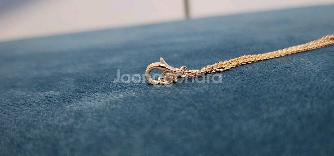 18k 로즈골드 색상 랩다이아 셋팅 목걸이--6