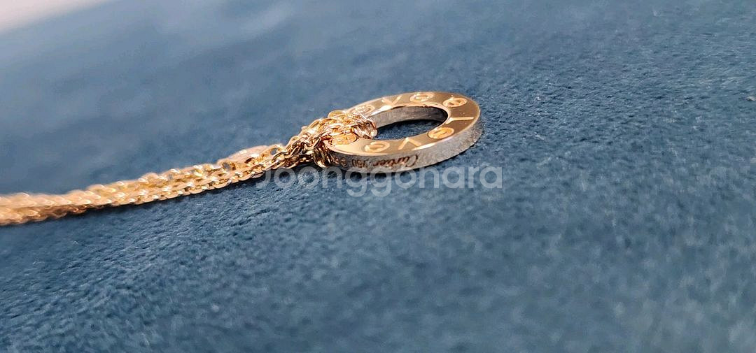 18k 로즈골드 색상 랩다이아 셋팅 목걸이--5